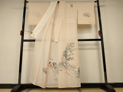 平和屋着物＊夏物 訪問着 絽 流水扇面花文 やまと誂製 正絹 逸品 AABA6498jd