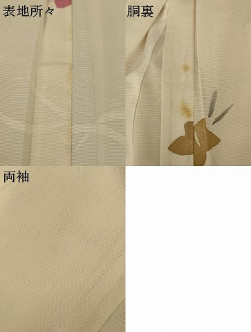 平和屋着物＊夏物 小紋 絽 芝楓文 正絹 逸品 AABA6502jd