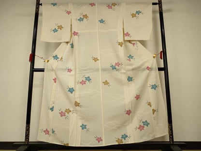 平和屋着物＊夏物 小紋 絽 芝楓文 正絹 逸品 AABA6502jd