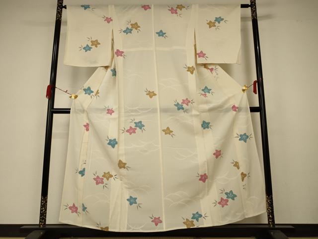 平和屋着物＊夏物 小紋 絽 芝楓文 正絹 逸品 AABA6502jd