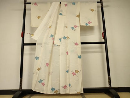 平和屋着物＊夏物 小紋 絽 芝楓文 正絹 逸品 AABA6502jd