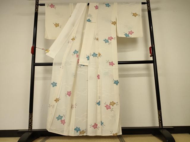 平和屋着物＊夏物 小紋 絽 芝楓文 正絹 逸品 AABA6502jd