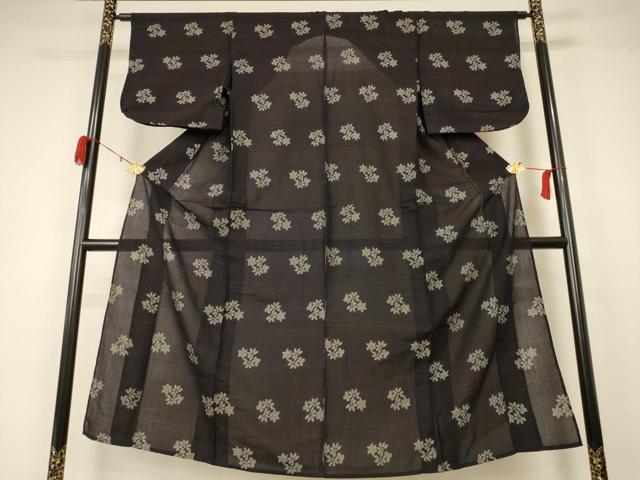 平和屋着物＊夏物 アンティーク 大正ロマン 紗紬 草花文 正絹 逸品 AABA6513jd