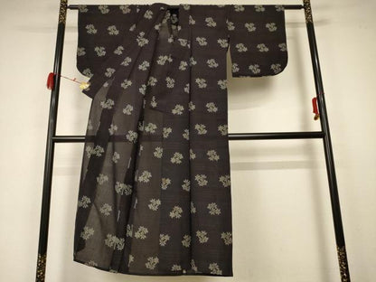 平和屋着物＊夏物 アンティーク 大正ロマン 紗紬 草花文 正絹 逸品 AABA6513jd