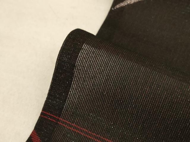 平和屋着物＊夏物 小紋 紗 枝葉文 銀糸 正絹 逸品 AABA6516jd
