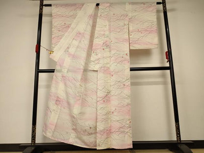 平和屋着物＊夏物 小紋 絽 芝桜文 暈し染め 正絹 逸品 AABA6517jd
