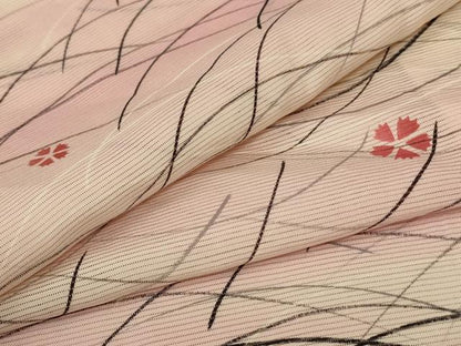 平和屋着物＊夏物 小紋 絽 芝桜文 暈し染め 正絹 逸品 AABA6517jd