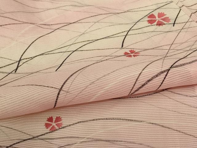 平和屋着物＊夏物 小紋 絽 芝桜文 暈し染め 正絹 逸品 AABA6517jd