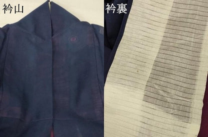 平和屋着物＊夏物 小紋 紗 亀甲文 正絹 逸品 AABA6518jd