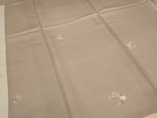 平和屋着物＊夏物 小紋 絽 草花文 正絹 逸品 AABA6523jd