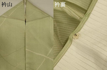 平和屋着物＊夏物 小紋 縦絽 流線文 正絹 逸品 AABA6526jd