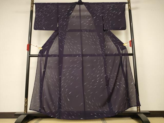 平和屋着物＊夏物 小紋 絽 魚文 正絹 逸品 AABA6528jd