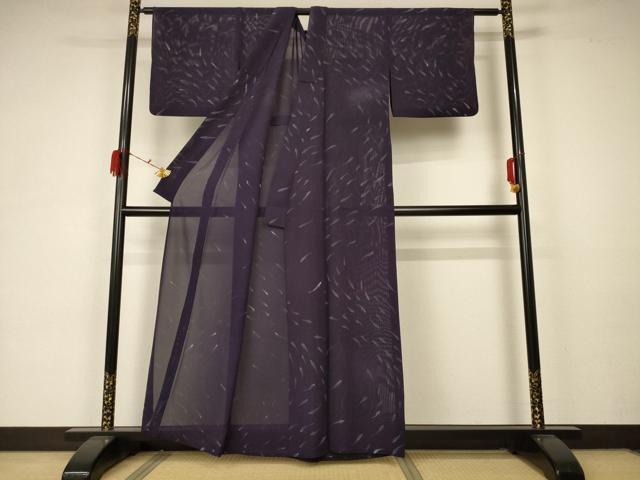 平和屋着物＊夏物 小紋 絽 魚文 正絹 逸品 AABA6528jd