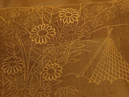 平和屋着物＊夏物 絹芭蕉 訪問着 刺繍 風景文 正絹 逸品 AABA6530jd