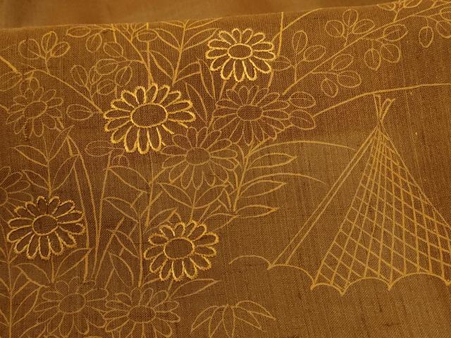 平和屋着物＊夏物 絹芭蕉 訪問着 刺繍 風景文 正絹 逸品 AABA6530jd