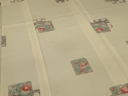 平和屋着物＊夏物 小紋 絽 色紙花文 正絹 逸品 AABA6532jd