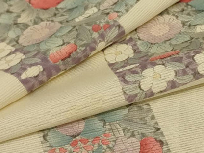 平和屋着物＊夏物 小紋 絽 色紙花文 正絹 逸品 AABA6532jd