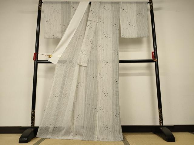 平和屋着物＊夏物 小紋 紗 箔散らし文 ロング丈 未使用 AABA6533jd