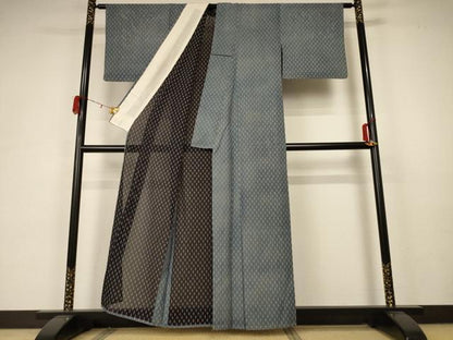 平和屋着物＊夏物 小紋 絽 花尽くし 正絹 逸品 AABA6537jd