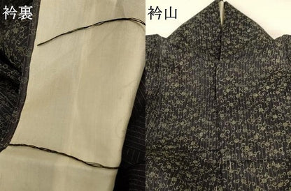 平和屋着物＊夏物 小紋 紗 花唐草文 正絹 逸品 AABA6538jd