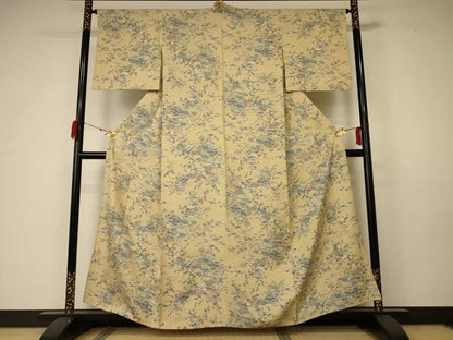 平和屋着物＊夏物 小紋 絽 風景草花文 正絹 逸品 AABA6543jd