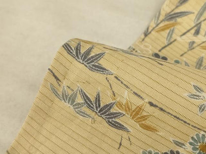 平和屋着物＊夏物 小紋 絽 風景草花文 正絹 逸品 AABA6543jd