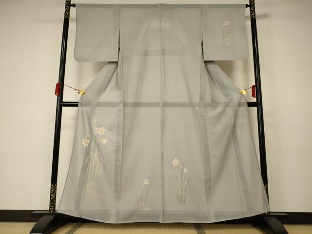 平和屋着物＊夏物 訪問着 紗 草花文 正絹 逸品 AABA6544jd
