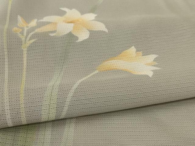 平和屋着物＊夏物 訪問着 紗 草花文 正絹 逸品 AABA6544jd