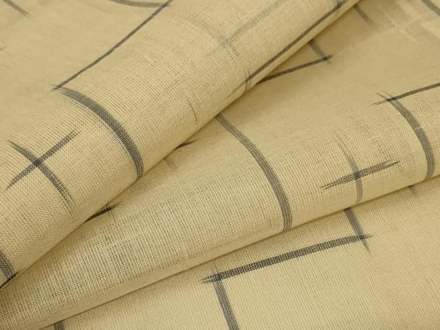 平和屋着物＊夏物 紗紬 十字絣 反端付き 正絹 逸品 AABA6545jd