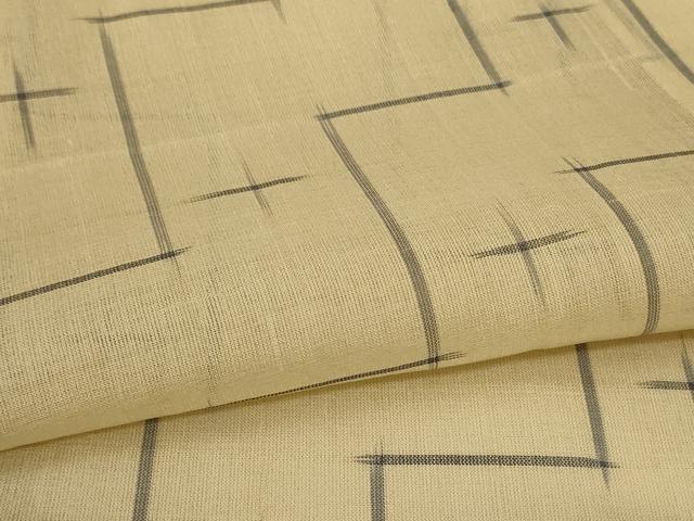 平和屋着物＊夏物 紗紬 十字絣 反端付き 正絹 逸品 AABA6545jd