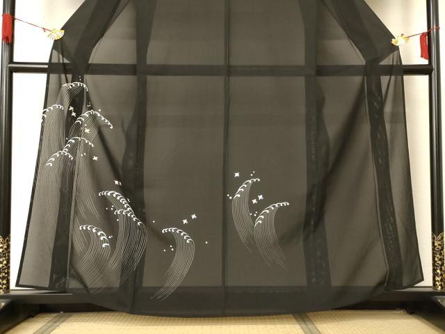 平和屋着物＊夏物 訪問着 絽 立波文 銀彩 正絹 逸品 AABA6550jd