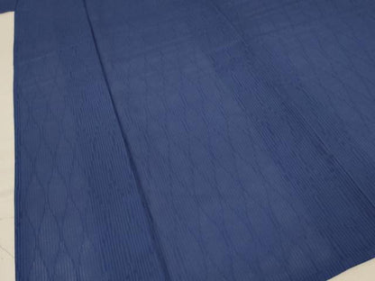 平和屋着物＊夏物 色無地 縦絽 深縹色 正絹 逸品 AABA6555jd