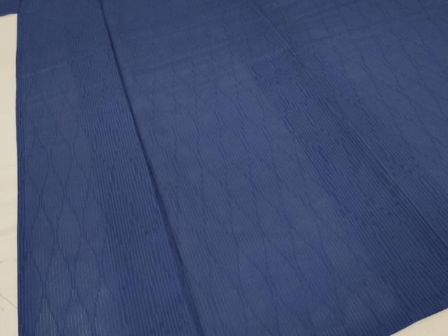 平和屋着物＊夏物 色無地 縦絽 深縹色 正絹 逸品 AABA6555jd