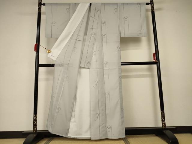 平和屋着物＊夏物 小紋 絽 雪輪桜文 やまと誂製 洗える着物 AABA6557jd