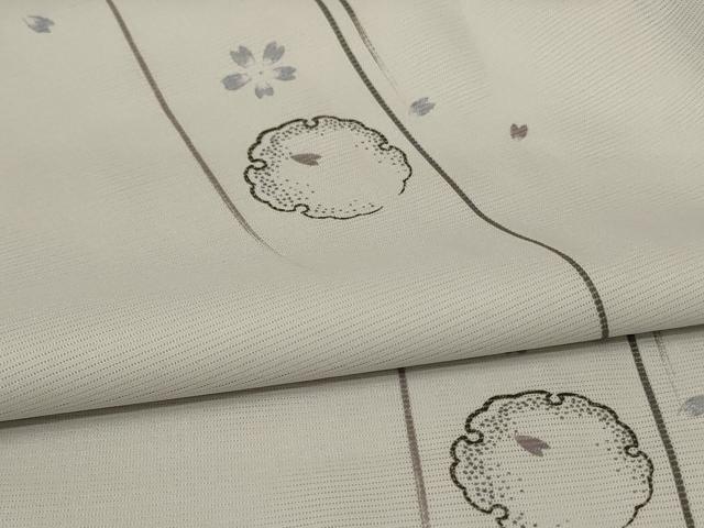 平和屋着物＊夏物 小紋 絽 雪輪桜文 やまと誂製 洗える着物 AABA6557jd