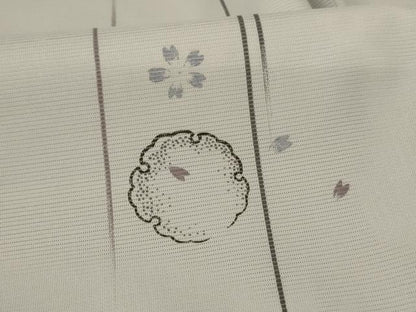 平和屋着物＊夏物 小紋 絽 雪輪桜文 やまと誂製 洗える着物 AABA6557jd