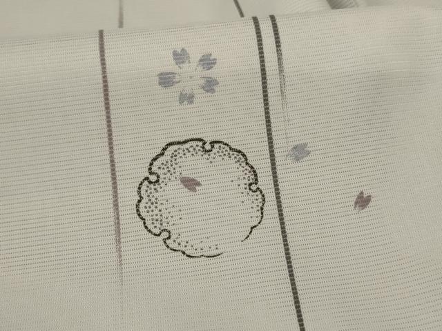 平和屋着物＊夏物 小紋 絽 雪輪桜文 やまと誂製 洗える着物 AABA6557jd