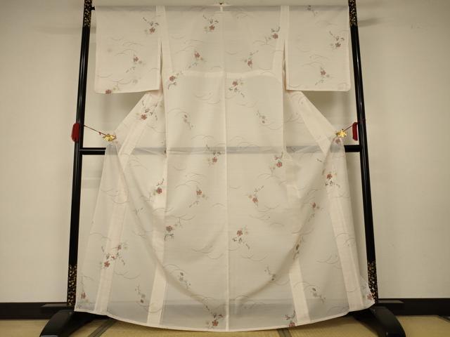 平和屋着物＊夏物 小紋 絽 芝花文 正絹 逸品 未使用 AABA6559jd