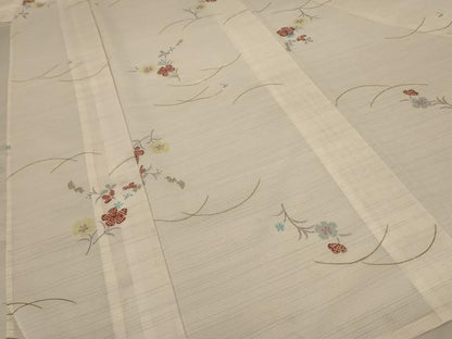 平和屋着物＊夏物 小紋 絽 芝花文 正絹 逸品 未使用 AABA6559jd