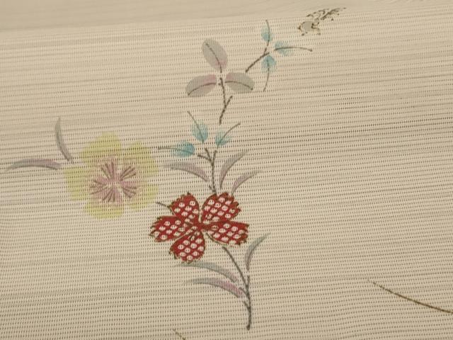 平和屋着物＊夏物 小紋 絽 芝花文 正絹 逸品 未使用 AABA6559jd