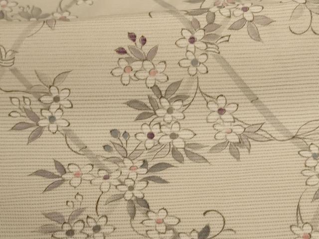 平和屋着物＊夏物 小紋 絽 草花文 やまと誂製 正絹 逸品 AABA6561jd