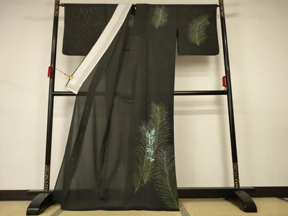 平和屋着物＊夏物 訪問着 絽 草花文 ロング丈 正絹 逸品 AABA6562jd