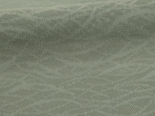 平和屋着物＊夏物 色無地 芝紋紗 青白橡色 正絹 逸品 AABA6572jd