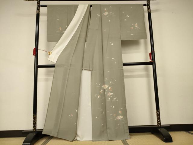 平和屋着物＊夏物 訪問着 絽 草花文 金彩 正絹 逸品 AABA6576jd
