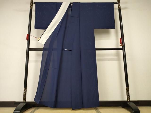 平和屋着物＊夏物 色無地 絽 藍鉄色 正絹 逸品 未使用 AABA6578jd