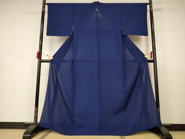 平和屋着物＊夏物 色無地 絽 留紺色 正絹 逸品 未使用 AABA6580jd