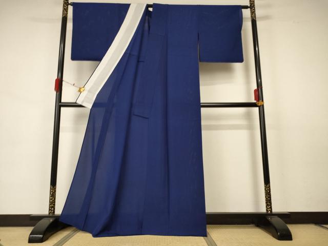平和屋着物＊夏物 色無地 絽 留紺色 正絹 逸品 未使用 AABA6580jd