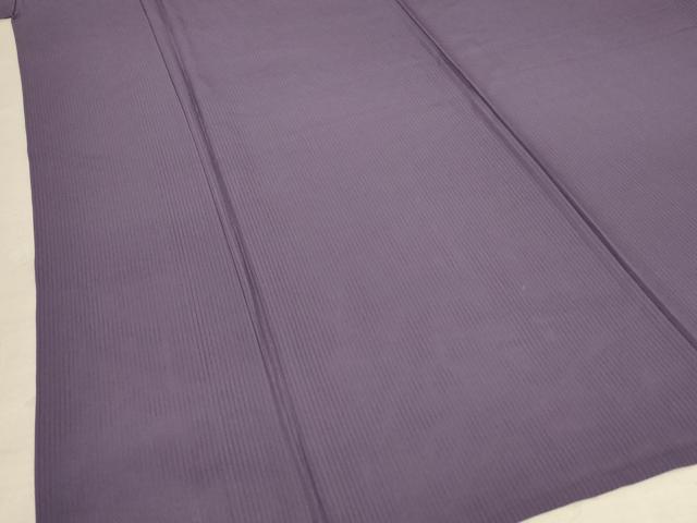 平和屋着物＊夏物　色無地　縦絽　鳩羽色　正絹　逸品　AABA6584jd