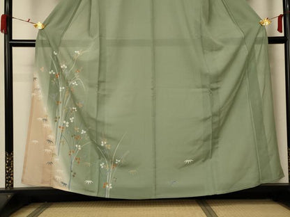 平和屋着物＊夏物 訪問着 絽 枝葉文 正絹 逸品 AABA6585jd
