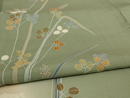 平和屋着物＊夏物 訪問着 絽 枝葉文 正絹 逸品 AABA6585jd